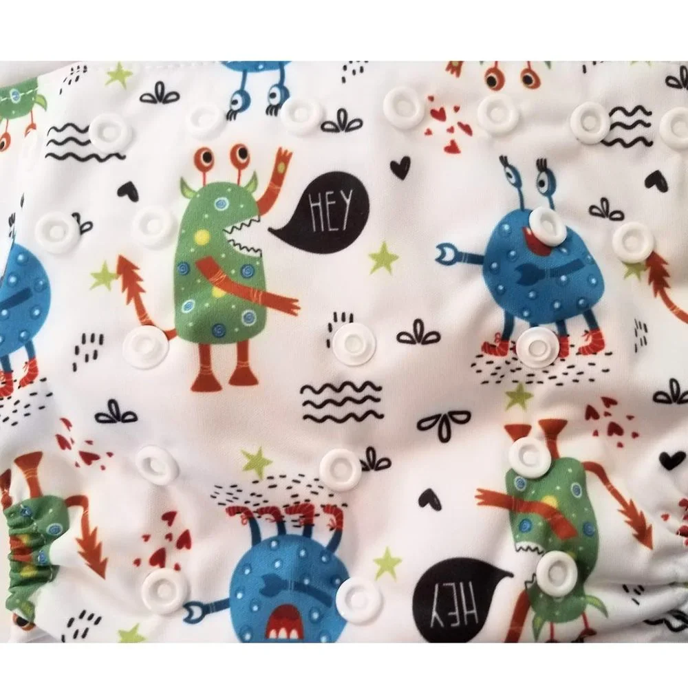 WEGREECO Cool Animals Reusable Baby Cloth Diapers With Liners - New Bundle of 2
